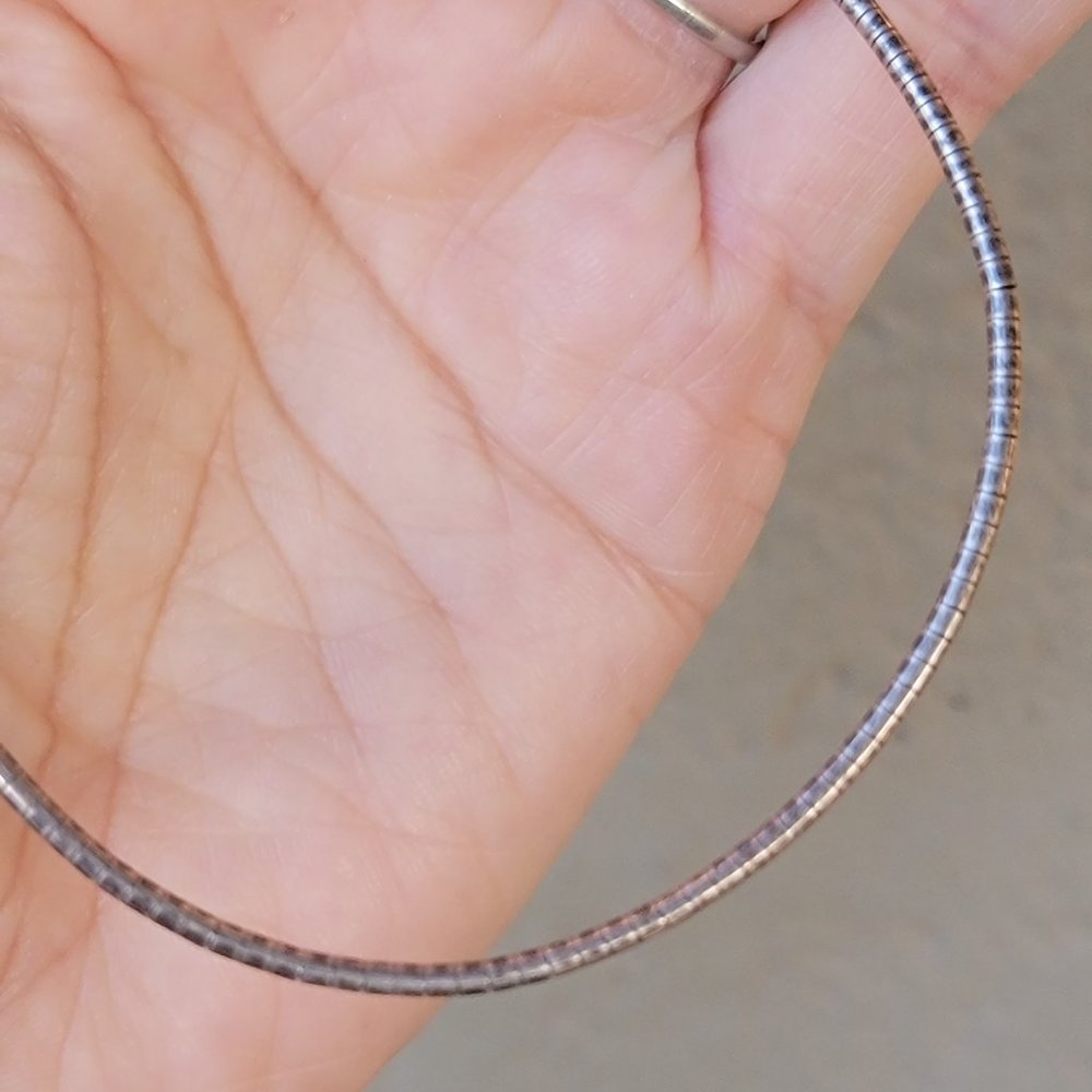 Vintage Solid 925 Sterling Silver Rounded Omega C… - image 8